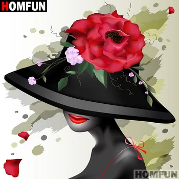 

HOMFUN Full Square/Round Drill 5D DIY Diamond Painting "Woman flower" 3D Embroidery Cross Stitch 5D Home Decor A07296