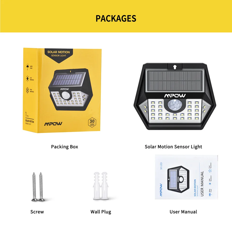Mpow CD177 30 LED Solar Powered Outdoor Lights 3 Adjustable Light (7)