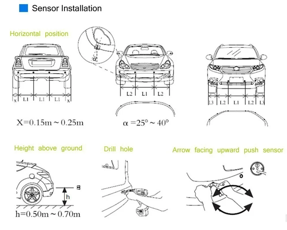 Автомобильный комплект светодиодных датчиков парковки 4 датчика s Авто парктроник Дисплей обратный резервный Радар монитор системы