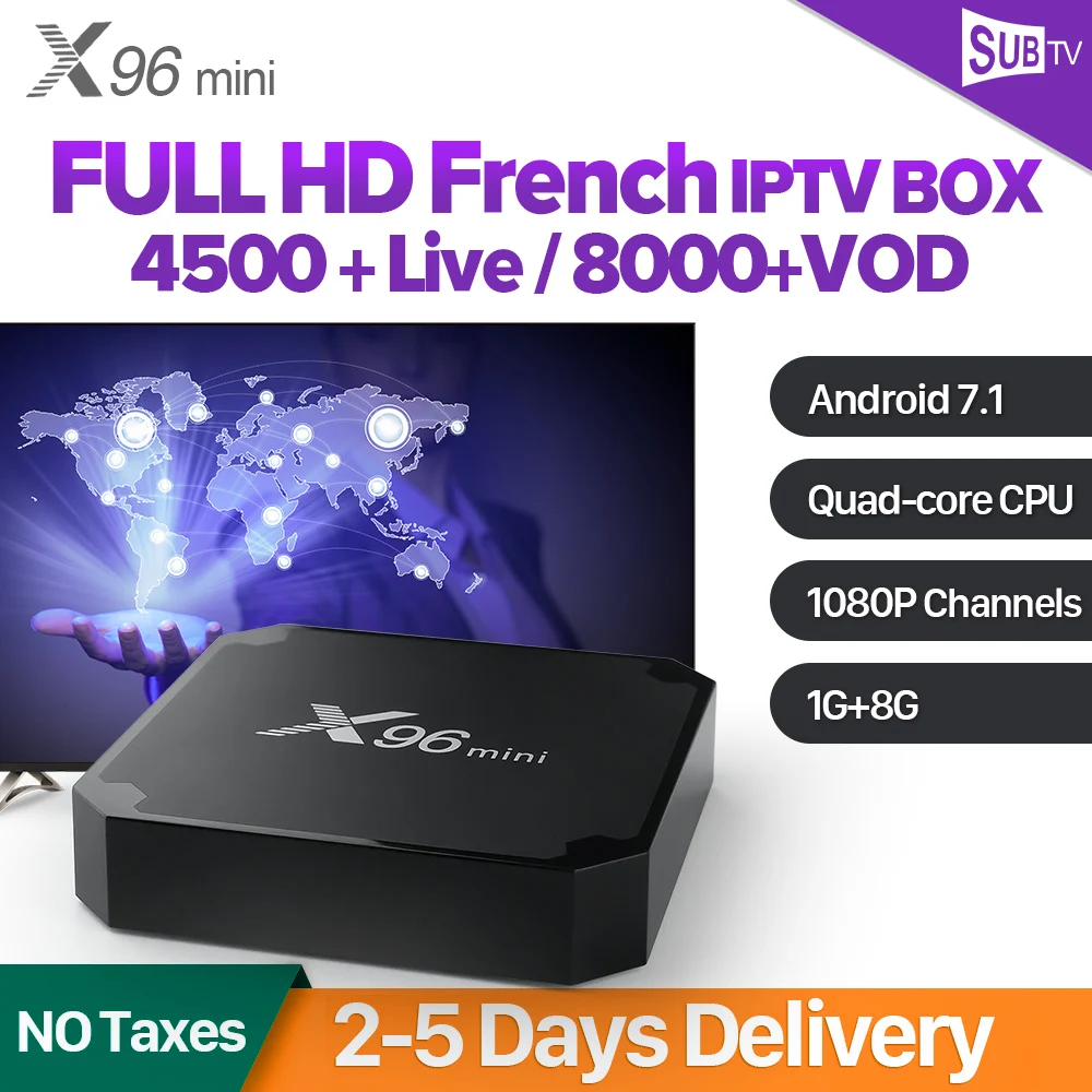 

SUBTV Arabic France IPTV Box X96Mini Android 7.1 1+8G French IPTV 1 Year Italy Turkey SUBTV Full HD IPTV Android IP TV Box