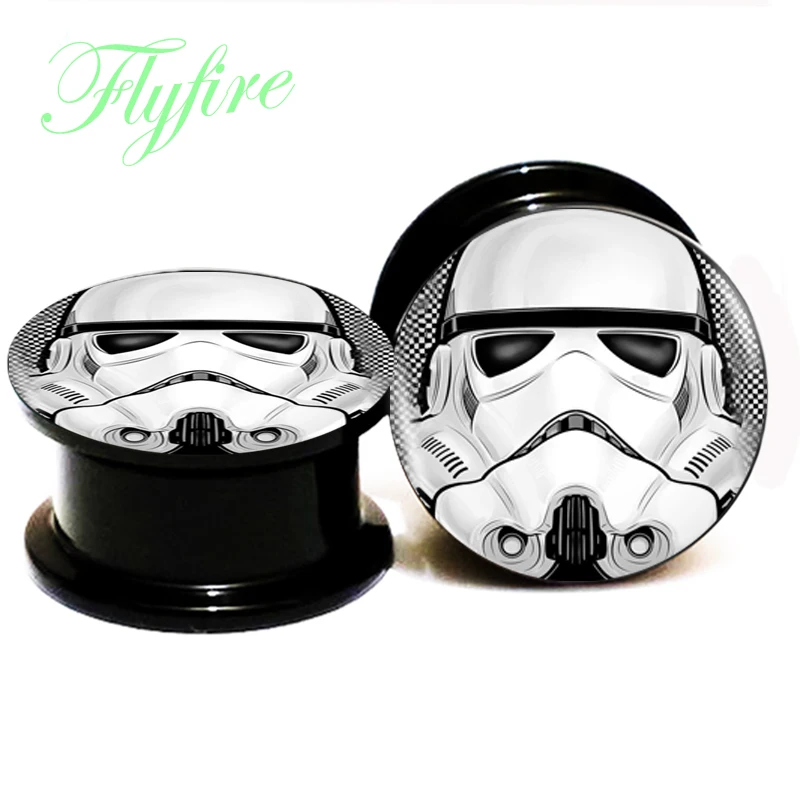 Stormtrooper Star Wars Plug Acrylique Vis Fit Chair Tunnel Logo Ear Stretcher Stormtrooper Star Wars Plug Acrylique Vis Fit Chair Tunnel Logo Ear Stretcher