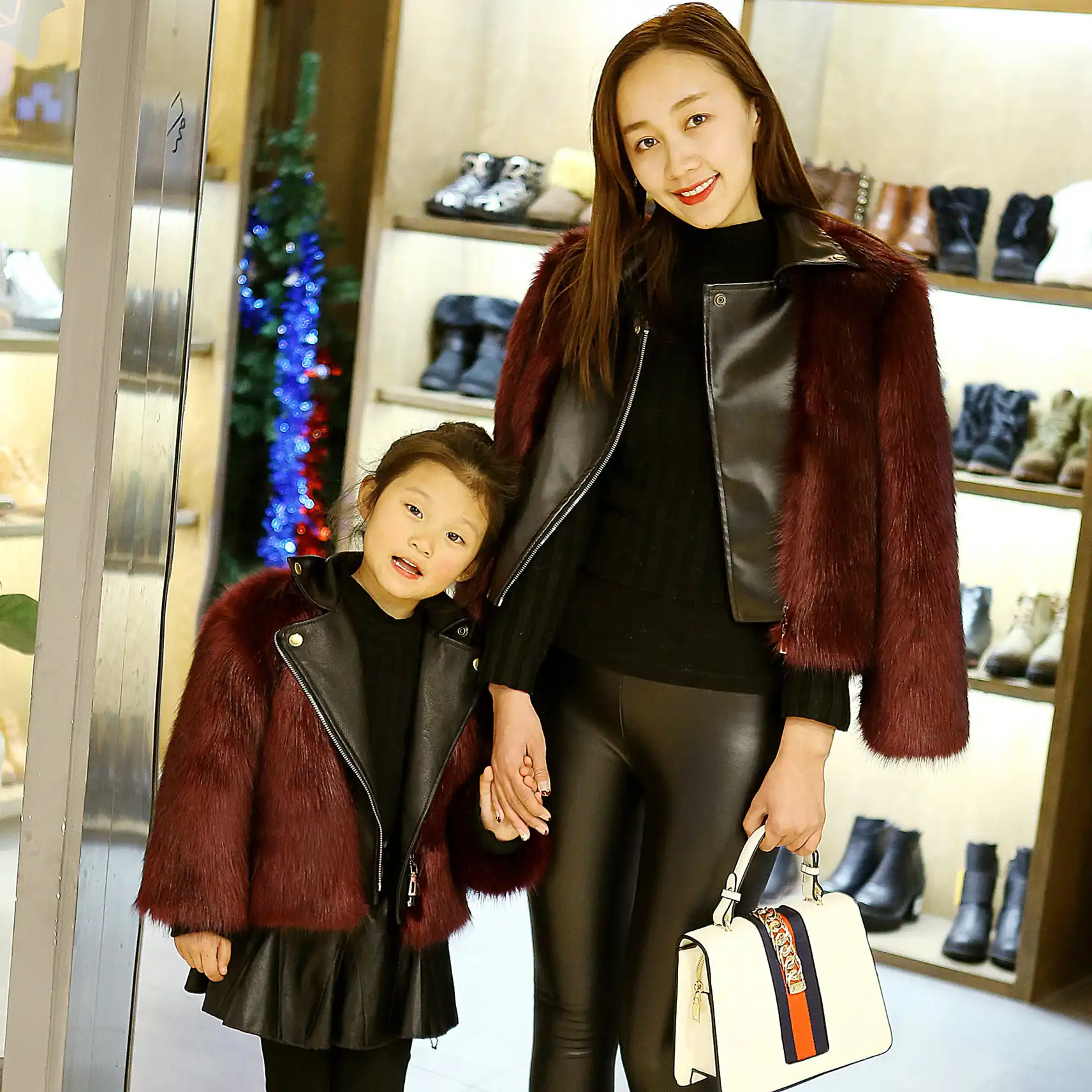 mum and daughter matching coats