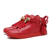 Men High Top Casual Shoes Brand Punk Rock Shoes Baskets men’s Hip Hop Shoes 2016 Leather Lock Shoes Zapatillas Hombre XX043