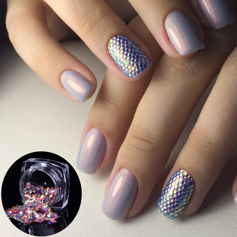 

Mixed Colors Mermaid Sequins Solvent Resistant Glitters Chameleon Nail Glitter Sequins Nail Paillettes Nail Sparkle Glitters