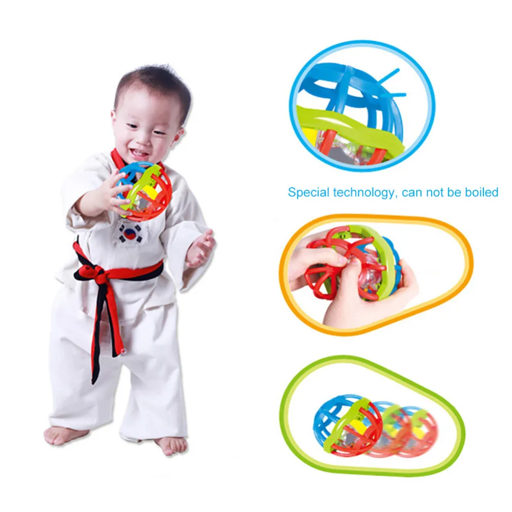 

Soft Plastic Baby Grasping Bell Ball 1-12m Baby Toys Rattles Sound Educational Rolling Balls Infant Toddler Teether Toy 12 cm