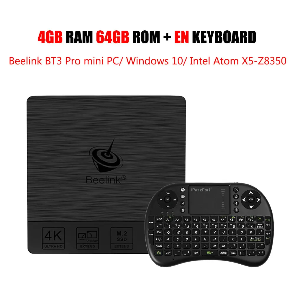 Мини-ПК Beelink BT3 Pro 2,4/5,8 GHz WiFi Bluetooth 4,0 Max 4GB ram+ 64GB rom 64 bit PK Beelink AP42 - Цвет: 4G 64G EN Keyboard