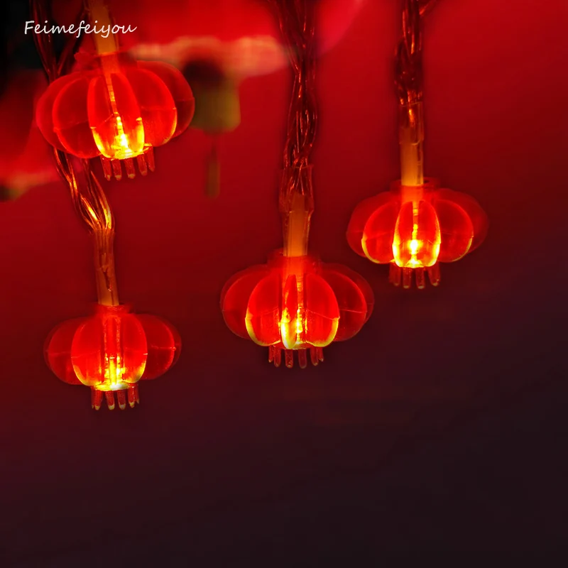 Feimefeiyou 2M 20leds led string light red Lantern lamp Outdoor 2*AA