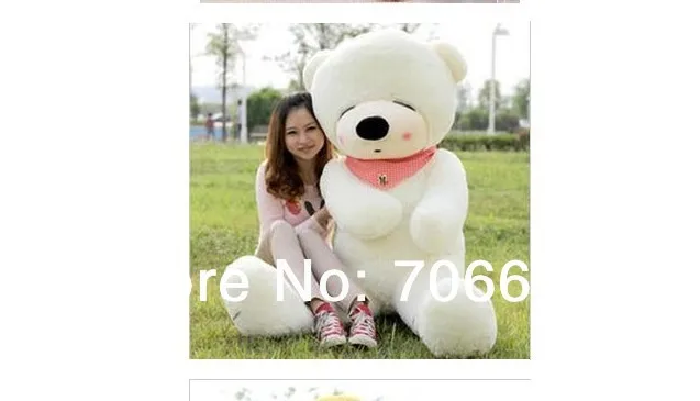 

New stuffed white squint-eyes teddy bear Plush 140 cm Doll 55 inch Toy gift wb8305