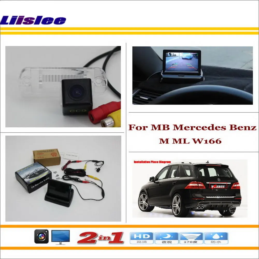 

Liislee For Mercedes Benz M ML W166 Car Reverse Backup Rear Camera + 4.3" TFT LCD Monitor = 2 in 1 Rearview Parking System