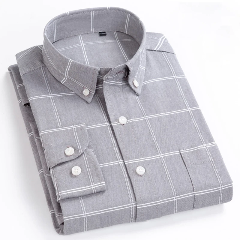 Aliexpress.com : Buy Men's Casual Button Down Plaid Checked Shirt Patch ...