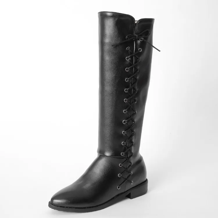 

Winter Boots Botas Mujer Big And Small Size 34-47 Women Shoes Knee High Boots Round Toe Square Height Increasing Quality 773
