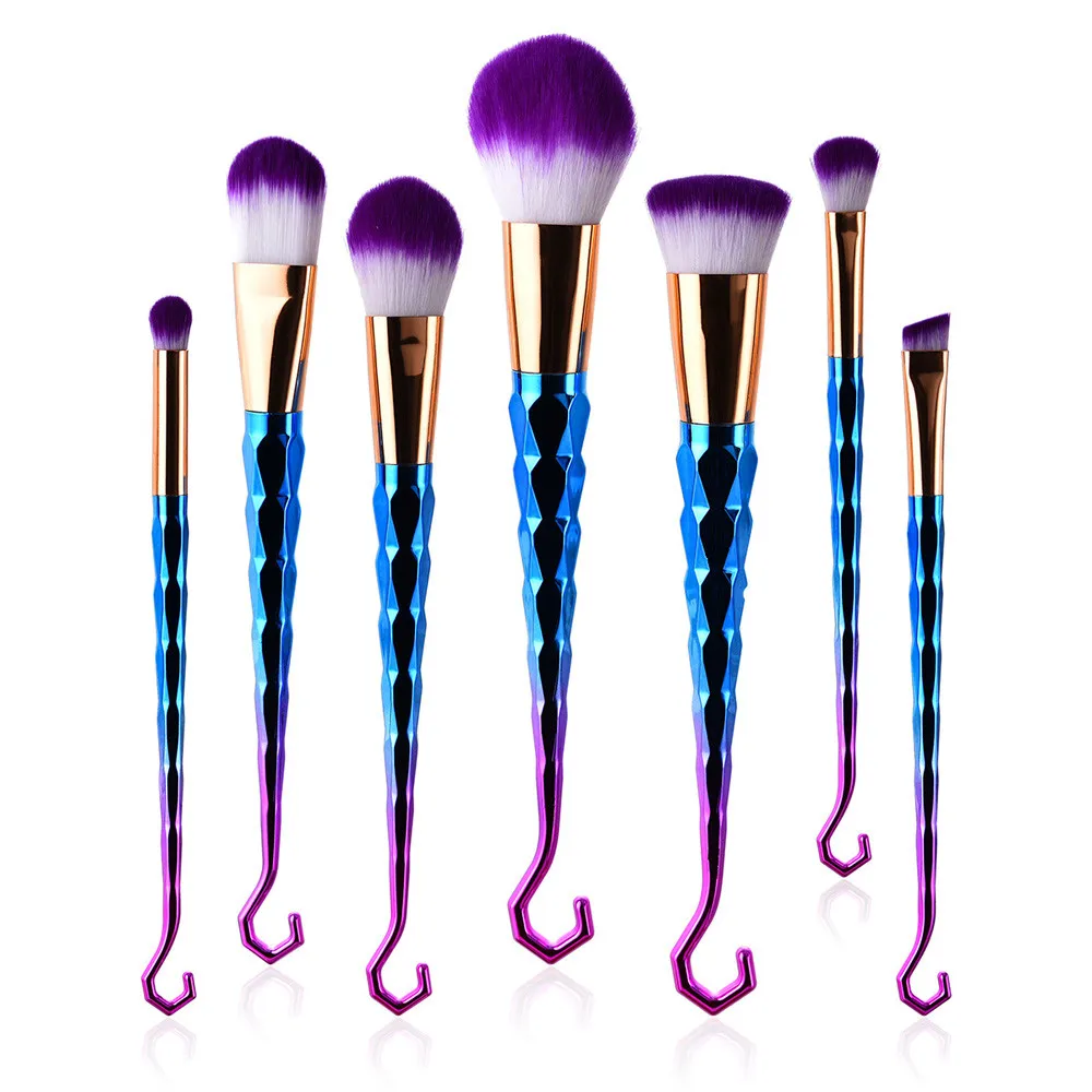 

7Pcs mermaid Makeup Brushes set foundation Eyebrow Eye Shadow Brush Cosmetics Blending Brush Tool makeup tools and accessories