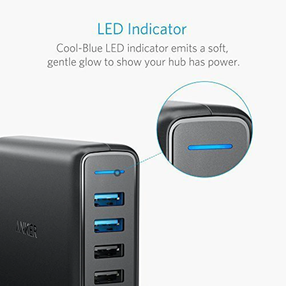 Продажа Anker Quick Charge 3,0 63W 5 портовое настенное зарядное устройство font b USB b font US UK EU, PowerIQ PowerPort Speed 5 для Galaxy S7 S6 Edge Plus, Note 5 4 и т. Д.