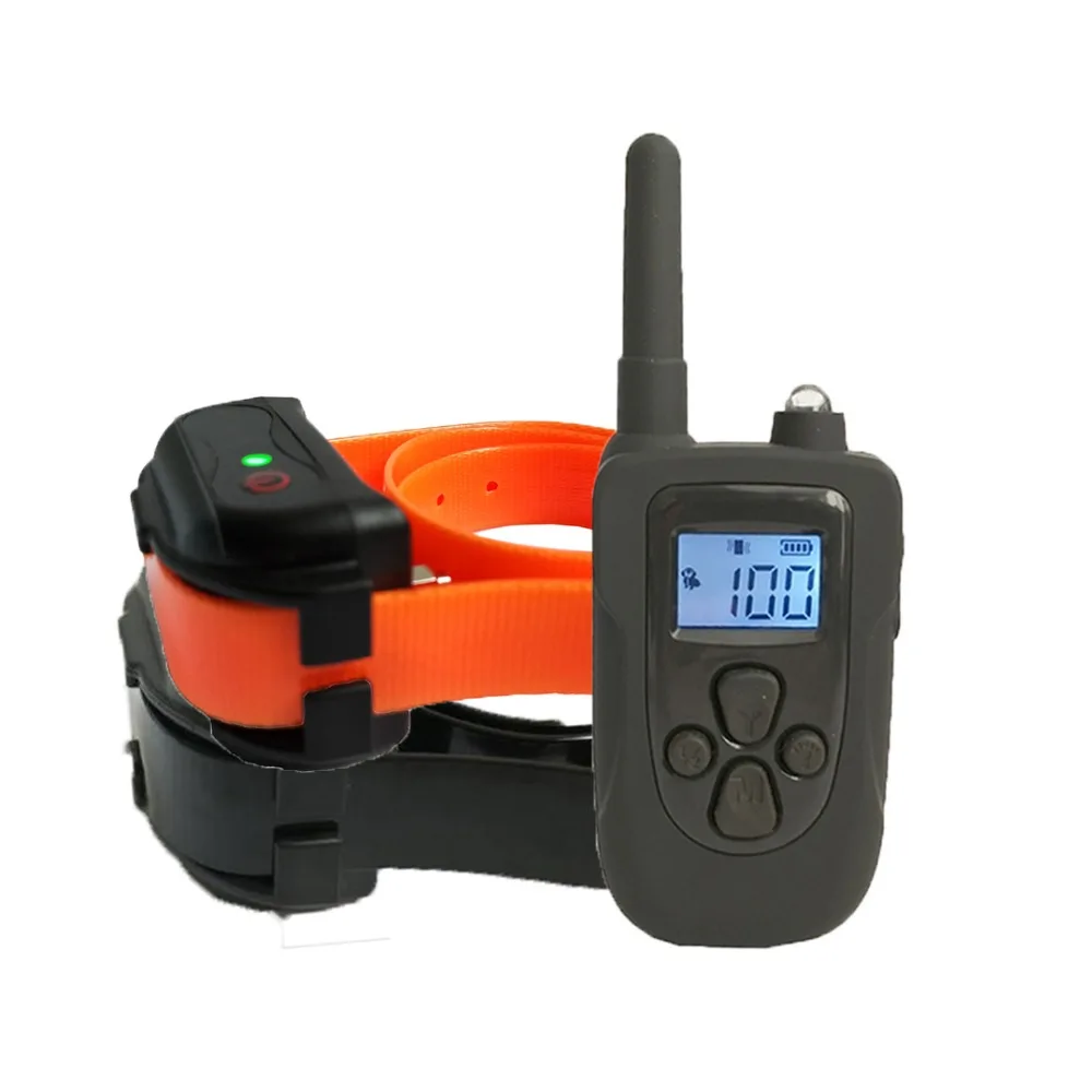 Blue LCD 300M Remote Dog Training collar Rechargeable Waterproof