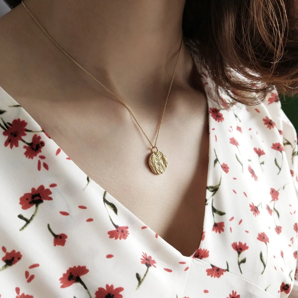 

1pc Women's Authentic 925 Sterling silver Irregular Geometric Pendant Choker necklace FINE jewelry X114