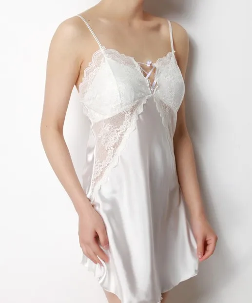 H13 модная Сексуальная кружевная Пижама с v-образным вырезом Ночная Рубашка шелковая сорочка