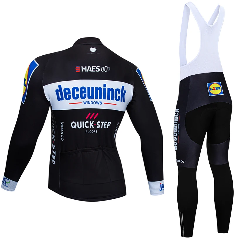 Зимняя команда 2019 QUICKSTEP термальный флисовый комплект из джерси и велосипедных