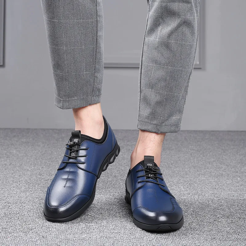 Брендовые мужские кожаные туфли; новые весенние повседневные лоферы; модные стильные дышащие мужские кроссовки с мягкой подошвой; M8023