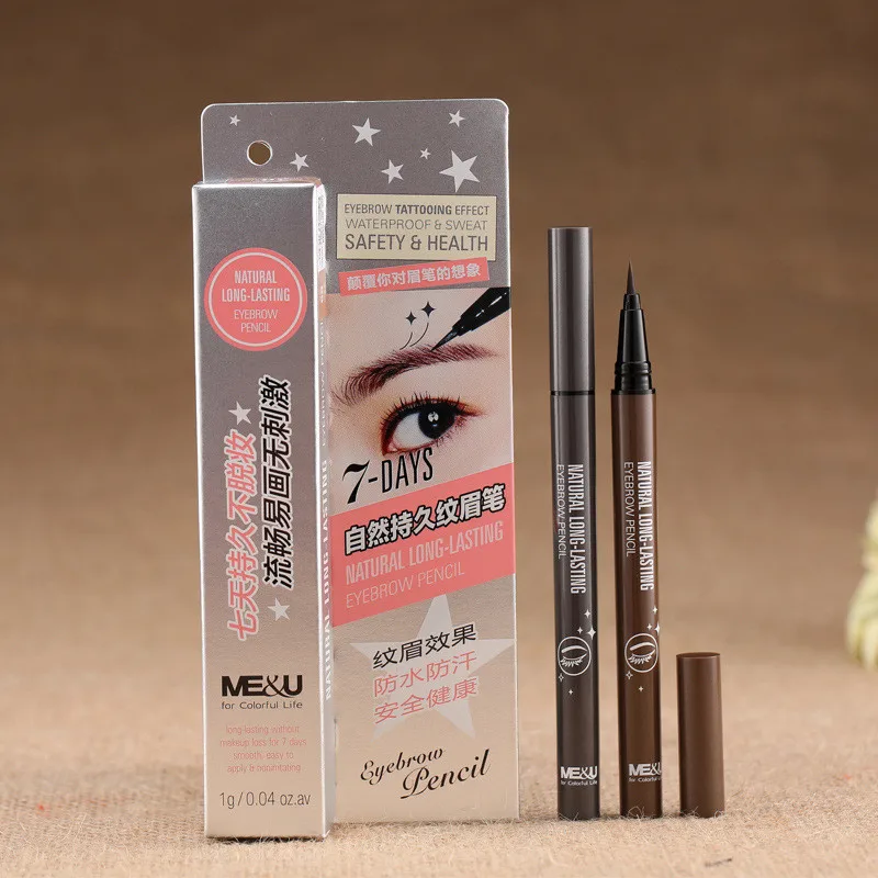

1 Pcs Waterproof Makeup Eye Brow Pencil Liquid Eyebrow Pen Fine Eyebrow Enhancer Longlasting Natural Cosmetic