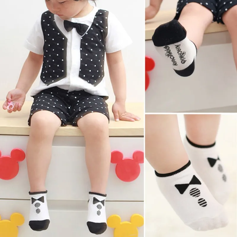 От 0 до 2 лет носки для маленьких мальчиков и девочек, Хлопковые вязаные Нескользящие короткие носки, дышащие носки