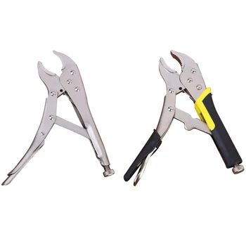 

10 inch Round Mouth C-type Pliers Carbon Steel Welding Tool Adjustable Straight Jaw C Clamp Locking Mole Vice Grips Pliers