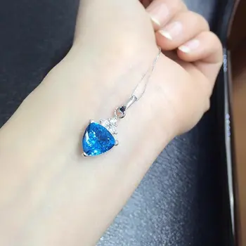 

Qi Xuan_Blue Stone Simple Elegant Pendant Necklace_Real Blue Stone Necklace_Quality Guaranteed_Manufacturer Directly Sale