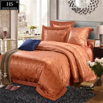 

22Momme Mulberry Silk Jacquard 6Pcs Bedding Sets Brown Luxury European Palace Style King Size Duvet Cover Bed Sheet Pillowcase