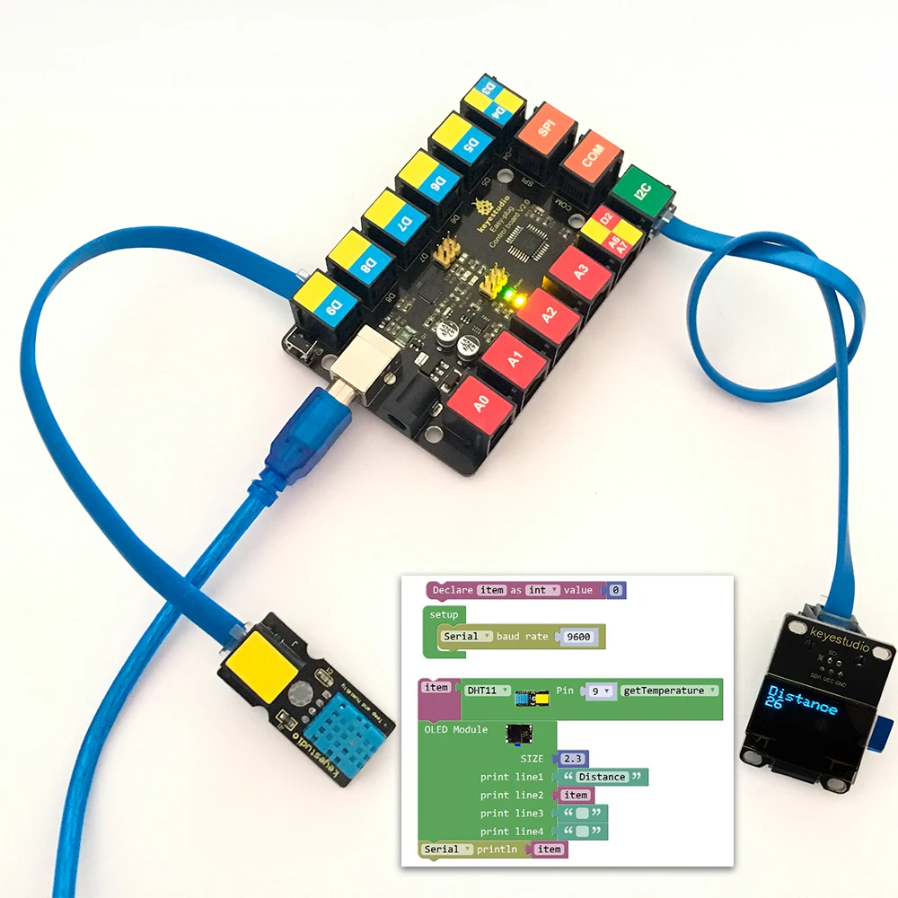 Новинка! Keyestudio RJ11 EASY plug 128x64 OLED модуль для Arduino пара