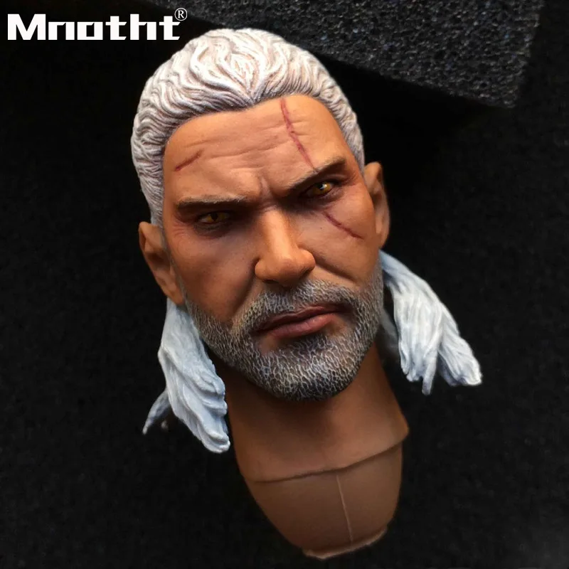 

1/6 WITCHE HUNTER Geralt Head Scullpt WITCHER CM002 Head Carving Model for 12inch action Figure toys
