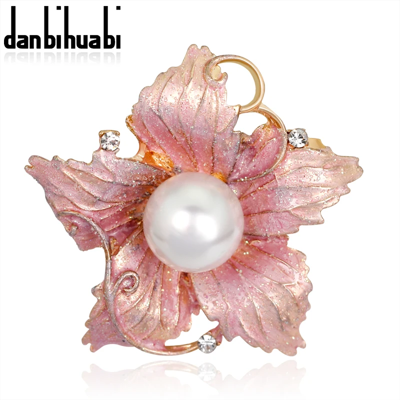 

danbihuabi Brooch Flower Pin badges for Females New Faux Pearl Pins and Brooches for Women Scarf Cute women scarf clip