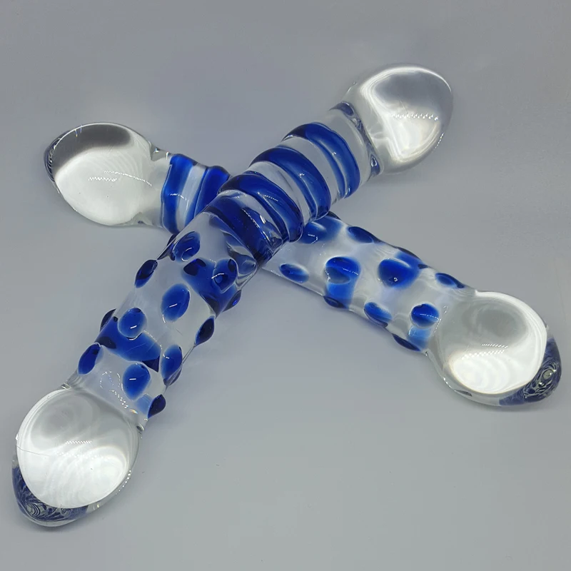 Nice Double font b Dildo b font Glass font b dildos b font penis Particles spiralling