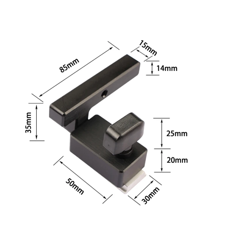 Направляющая для резки стоп для T-Slot Т-треков Деревообработка DIY инструмент направляющая для резки стопор алюминиевый сплав желоб предел флип руководство - Цвет: B