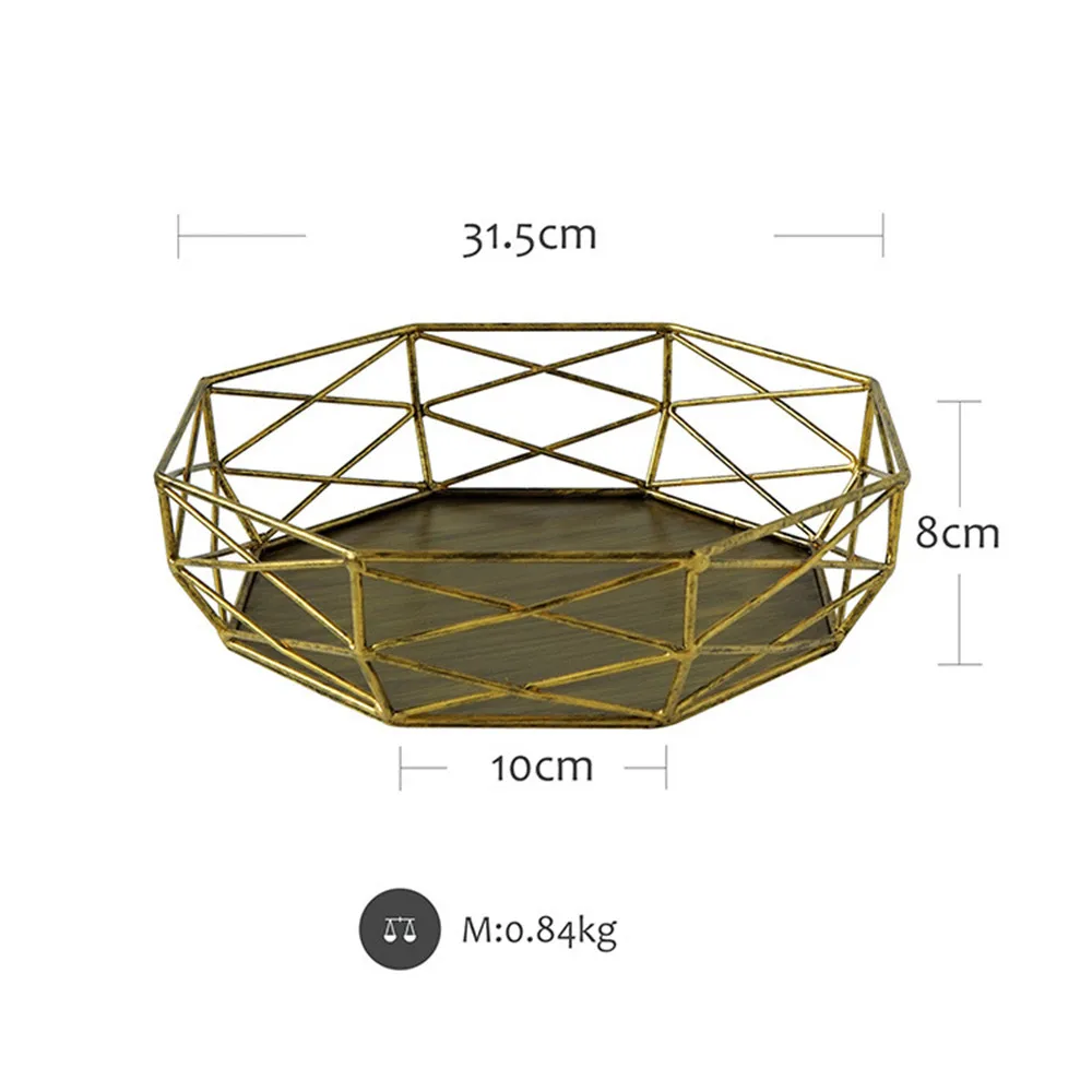 Нордический металлический геометрический лоток для хранения шикарный латунный винтажный фруктовый торт десертная тарелка Ретро Золотой Серебряный Дисплей Поднос настольный декор - Цвет: 2