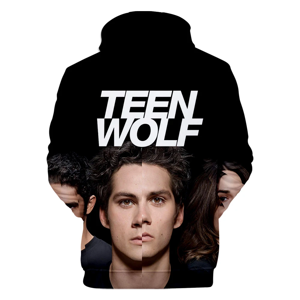 Fashion Teen Wolf Hoodies Derekhale 3D Print Sweatshirts Teen Wolf Men/Women Black Unisex Tops 4XL