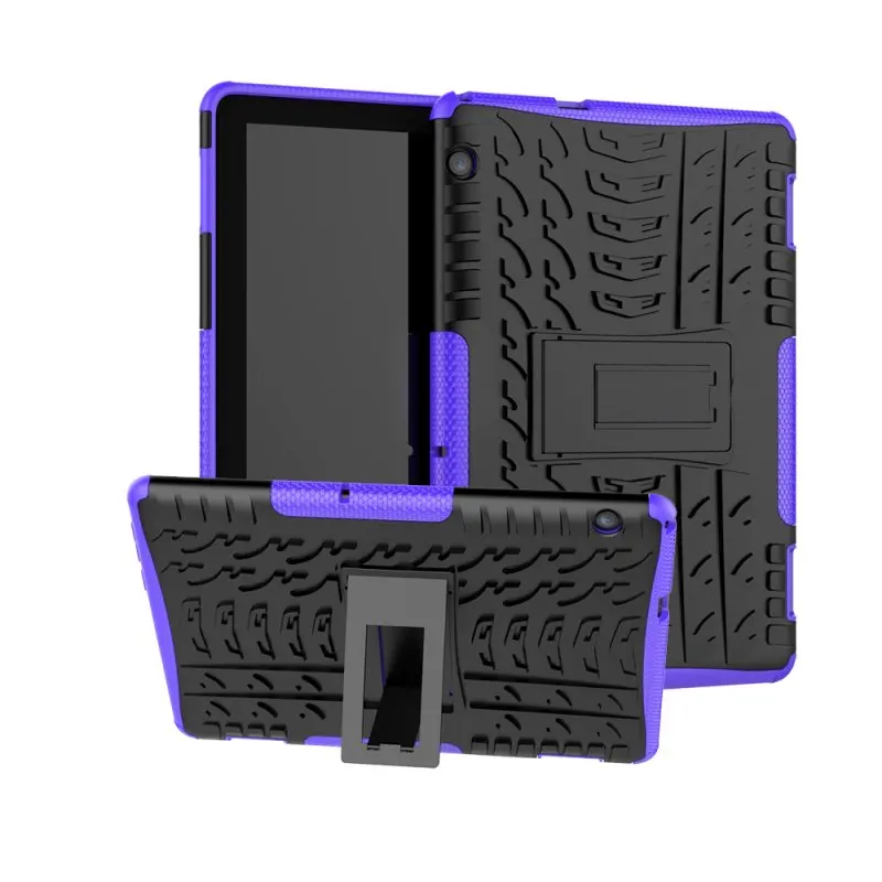 Экологичный силиконовый чехол для планшета+ ПК для huawei MediaPad T5 10 10,1 AGS2-W09 AGS2-L09 AGS2-L03 чехол для AGS2-W19 - Цвет: Фиолетовый