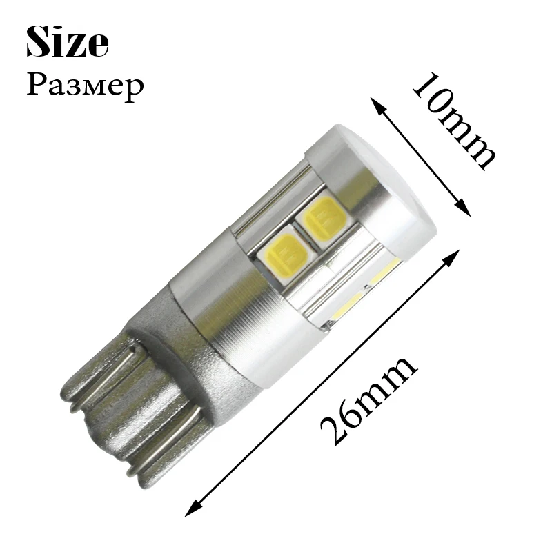 2x W5W LED 12V T10 Car lamps Cars Marker Lamp 168 194 501 Bulb Wedge Parking Auto for Lada Car Styling