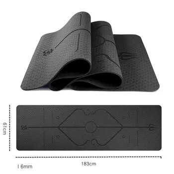 

Yoga Mat 6mm TPE With Body Line Positions Non-slip Pilates Dance Workout Mat Gym Gymnastics Exercise Pad Fitness Yoga Mattress