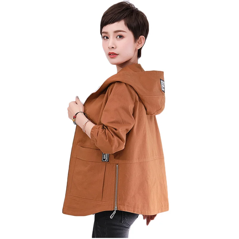 Women's Windbreaker 2021 Autumn New Korean Wild Stand-Collar Short Jacket Female Student Windbreaker Coat Lining Plus Size 3XL womens long black puffer coat