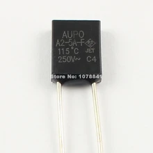 100 шт. в партии Aupo тепловой предохранитель среза TF 115 градусов 250 В 5A A2-5A-F