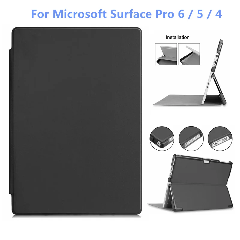 

Stand Laptop Case For Surface Pro 4 Foldable PU Leather Flip Stand Cover For Microsoft Surface Pro 6 Case For New Surface Pro