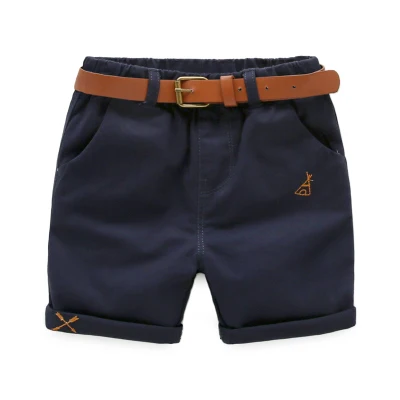 TomoKids детские шорты для мальчиков половинной длины брюки ремень детские летние, повседневные штаны - Цвет: 1