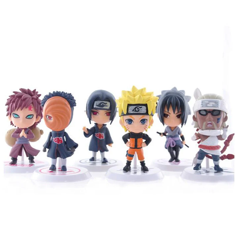 

6pcs/lot 7cm Naruto action figure set Q Edition Toy Naruto Japan anime figures Model toy Set Action Toys