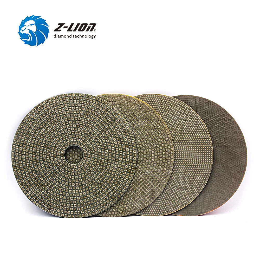 

Z-LION 5 Inch 4 Pcs Diamond Polishing Disc Stone Ceramic Metals Grinding Grit 60 120 200 400 Diamond Pads For Sander Grinder