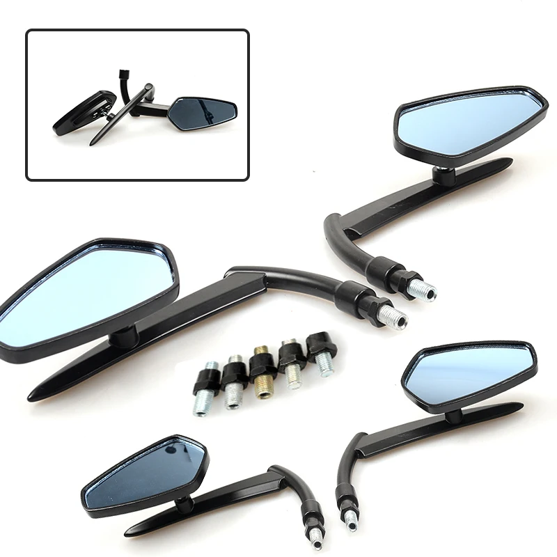 

Universal Aluminum Motorcycle Mirror Moto Handlebar End Side Rearview Mirrors Accessorie For Yamaha Suzuki Kawasaki Scooter Bike