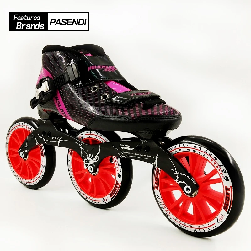 3 Wheels Professional Carbon Speed Skate Shoes Women Men Roller Skating