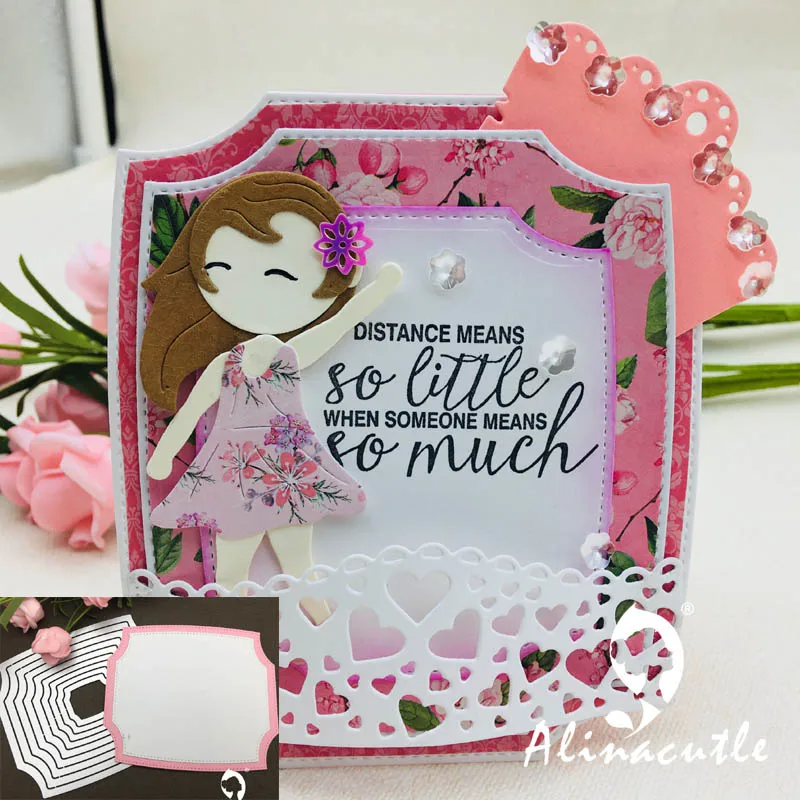 Высечки металла высечки alinacraft 9pc вложения рамка фон для альбома бумаги ремесло