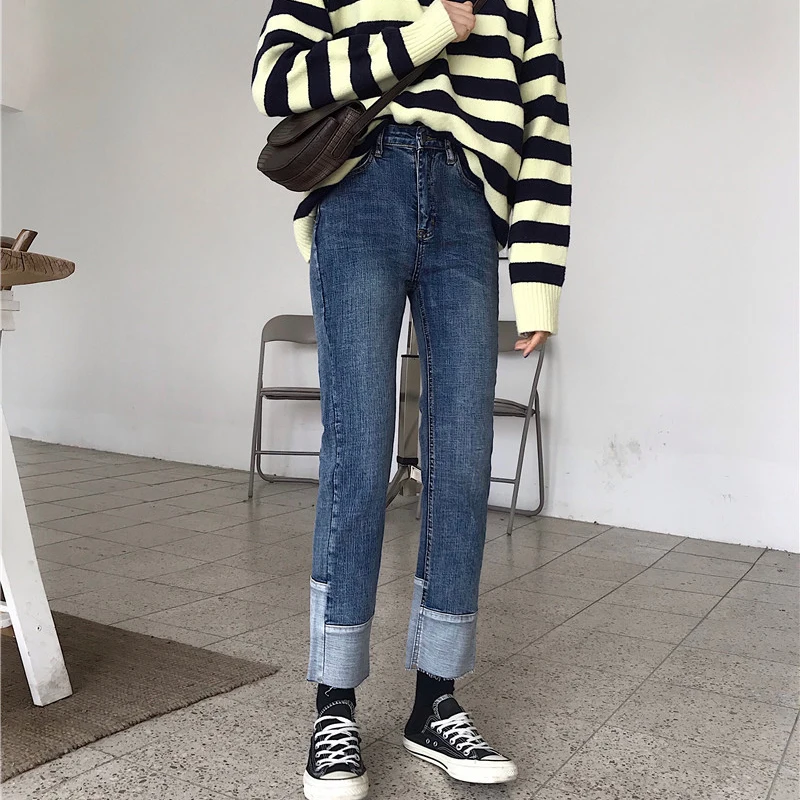 Jeans Women 2019 Spring Korean High Waist Denim Slim