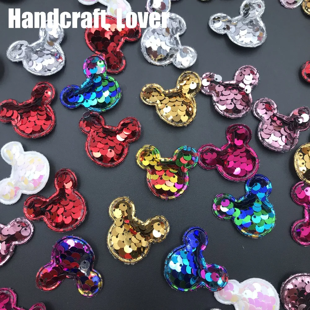 

10pcs Glitter Sequins Fabric rabbit Padded Patches butterfly sequin pads DIY Crafts Clothes Hats Hairpin Ornament Accessories