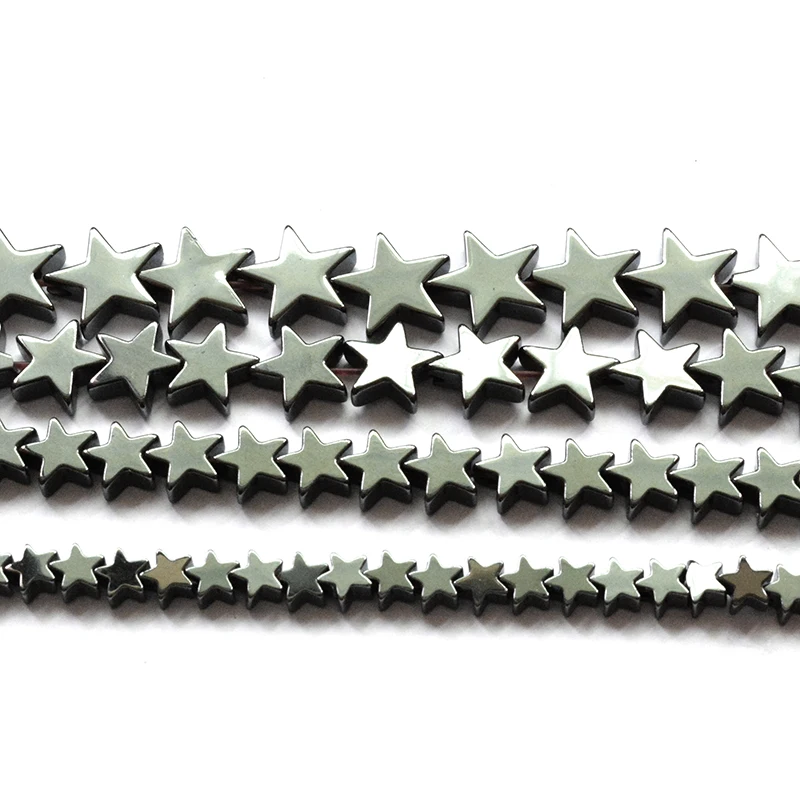 

Natural Stone Pentagram Star Black Hematite Beads High Quality Loose Beads 15inch 4/6/8/10MM for Jewelry Bracelet Making DIY