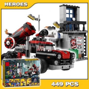 

449pcs Super Heroes Batman Movie DC Quinn Cannonball Attack 10880 Model Building Blocks Toys Bricks Compatible with Lago